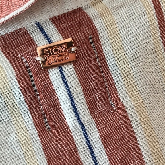 NWT Stone Row Stripped Linen Blazer Size XS - Picture 4 of 15